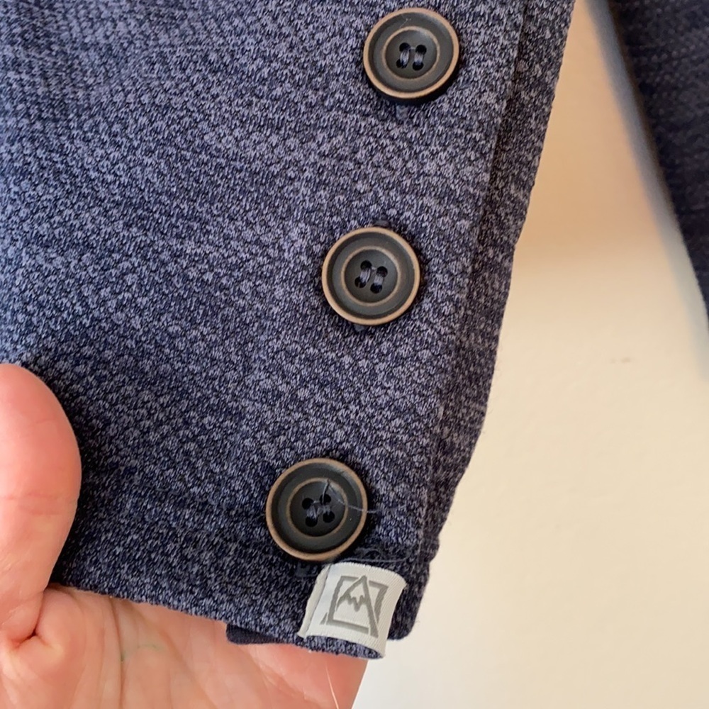 Avalanche Heathered Navy Cozy Quarter Button Sweater sz Small - Picture 6 of 11